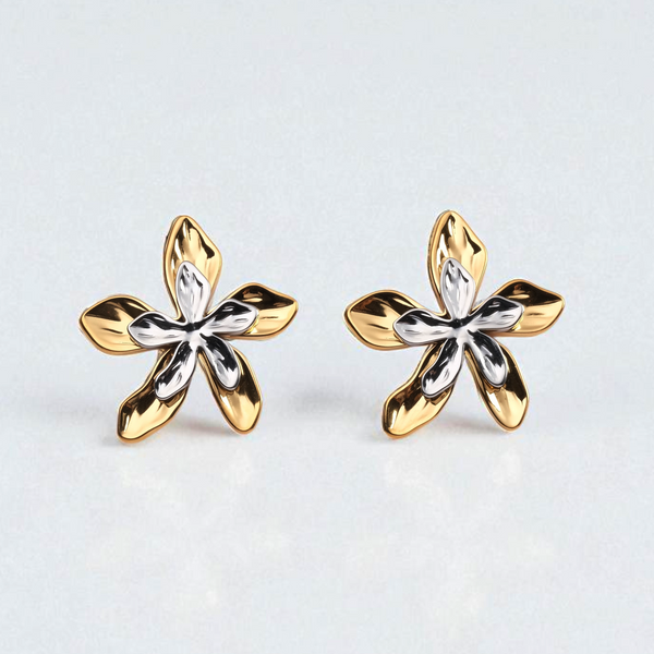 Vintage Two-Tone Flower Studs