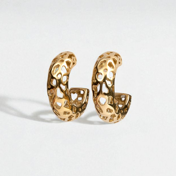 Hollow Titanium Cuff Earrings