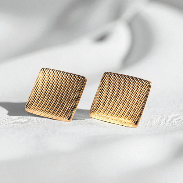 Embossed Square Stud Earrings