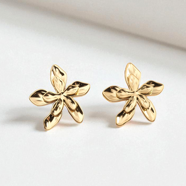 Vintage Golden Flower Studs