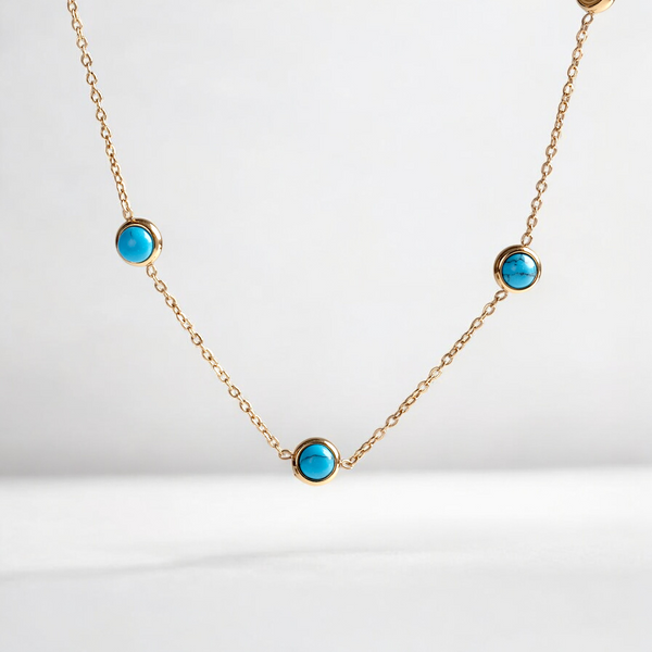 Boho Turquoise Beaded Choker