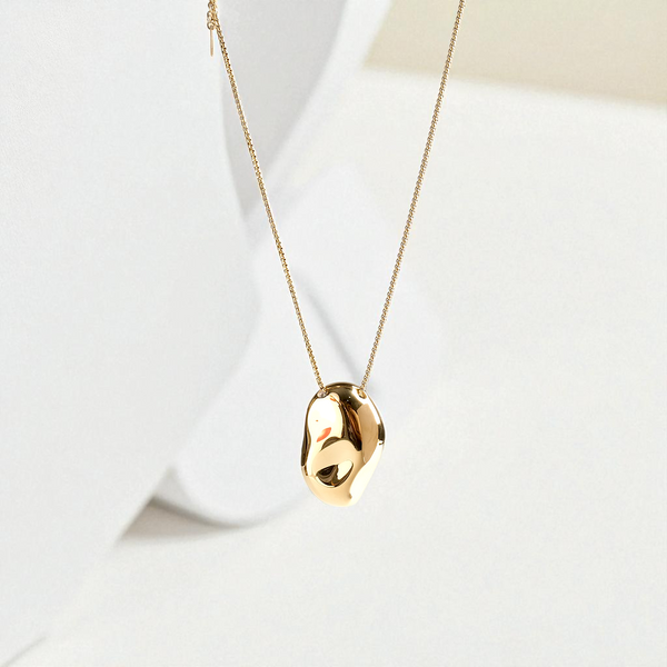 Hammered Concave Pendant Necklace