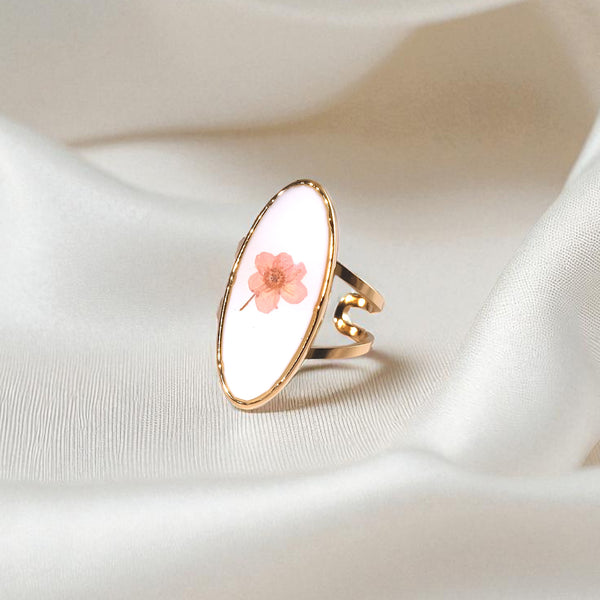 Hammered Flora Adjustable Ring