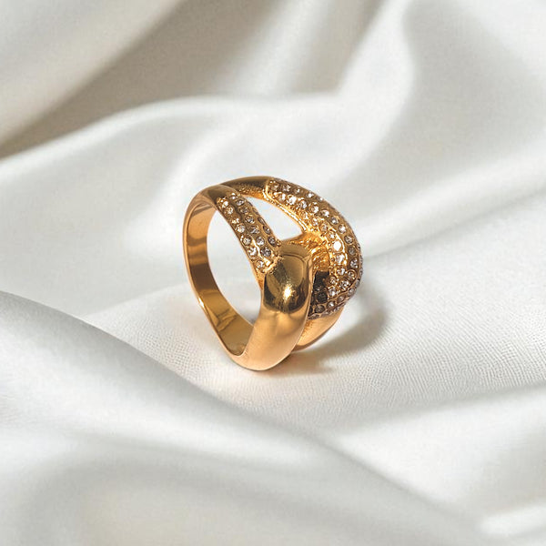 Knotted Cross Zircon Ring