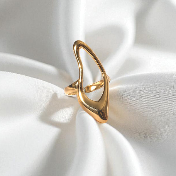 Exaggerated Punk Geometric Ring